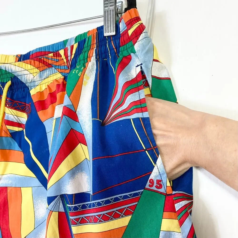 GOTTEX Shorts L 3.5”Ins Swim Air-Balloon Abstract Multi Colorful Pocket Lined